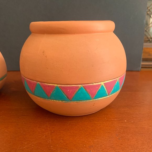 2 Hand crafted Hand Thrown clay Southwest Pottery vase & bowl set, Signed JBL - Picture 9 of 16